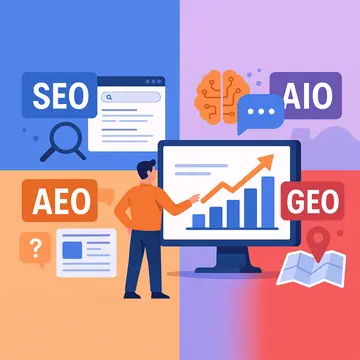Wat Zijn SEO, AIO, GEO en AEO in E-commerce Software? Wat Zijn SEO, AIO, GEO en AEO in E-commerce Software?